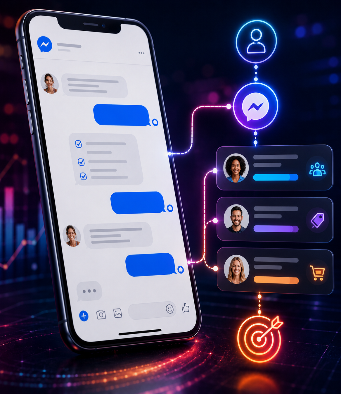 Facebook Messenger lead qualification and routing automation workflow